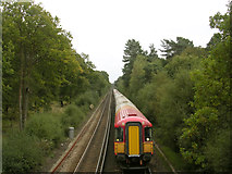 SU3309 : Ashurst-Brockenhurst railway line, north of Ashurst Lodge, New Forest by Jim Champion