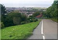 The steep road down Prestatyn hillside