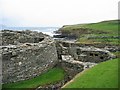 HY3730 : Midhowe Broch and outbuildings by Rob Burke