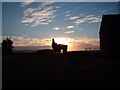 Sun rising over Henry Moore/Aldeburgh Festival Hall