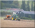 SJ5703 : Tractor spreading slurry by Bob Bowyer