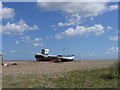 TM4759 : Fishing boats, Thorpeness Beach, Suffolk by John Winfield