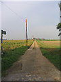 Farm driveway and footpath, Horndon-on-the-Hill