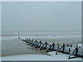 TG3136 : Mundesley Beach in the Snow by Andrew Hornby