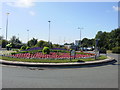 SJ3785 : Roundabout Otterspool Promenade by Sue Adair