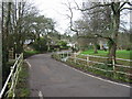 Netherbury village at bridge over River Brit