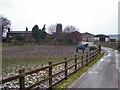 Farm buildings and horses