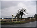 Crossroads and field boundary near Over Peover