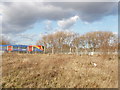 Train crossing Hounslow Heath