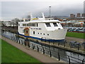 Boat restaurant on the Forth and Clyde Canal, Clydebank.