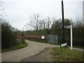 Signpost near railway bridge over the line to Sudbury