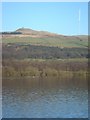 SD6212 : View across Rivington reservoir to Rivington Pike and Winter Hill Transmitter. by Margaret Clough