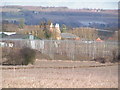 Hop poles in front of Crow Plain oast