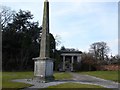 Monument and stone gate to the walled garden