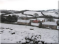 Treborough and church in the snow