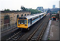 Train approaching the Wearmouth Rail Bridge, 1994.