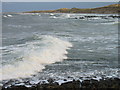 NU0447 : Breaking waves near Cheswick Beach by Les Hull