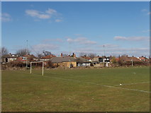 TQ2081 : Football pitch by railway goods yard, North Acton by David Hawgood