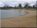 SU0295 : Beach in winter, Keynes Country Park by Peter Watkins