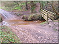 SY0586 : Ford and footbridge near Stowford by Derek Harper