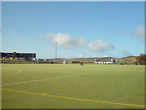 HU3568 : Astroturf Sports Pitch, Brae, Shetland by John Dally