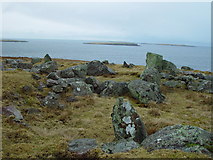 HU5865 : Standing Stones of Yoxie, Whalsay, Shetland by John Dally