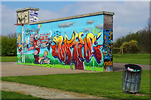 TQ8092 : Graffiti Wall, Sweyne Park by Glyn Baker