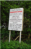SK7324 : Warning sign near Holwell, Leics by Alex Cameron