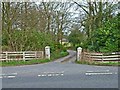 Gateway and driveway to Merton Hall