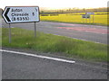NT9161 : Turn off and signs for Ayton from A1 by John Whelan