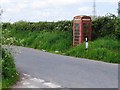 Red phone box near Constant Farm, Llandyfaelog