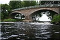 NJ2563 : The River Lossie rushes under the bridge at Calcots, Morayshire. by Des Colhoun