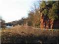 SJ4154 : Farndon Bridge and Sandstone Cliff by Peter Craine