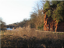 SJ4154 : Farndon Bridge and Sandstone Cliff by Peter Craine