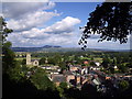 View across Montgomery towards Long Mynd