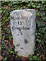 Milestone - 3 Miles to Chepstow on the A466 (close-up)