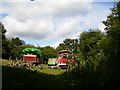 Old traditional Caravans on land near Titley