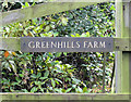 Sign at the entrance to Greenhills Farm