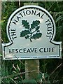 National Trust Sign, Lesceave Cliff