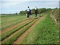 Riders approaching Shaft Field Spinney