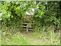 Gated & stiled footbridge near Flamingo Land