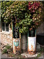 Old petrol pumps in summer, Withington