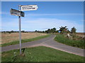 Signpost at road junction