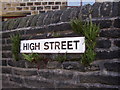 Street nameplate with ferns, New Street / High Street, Paddock, Marsh (Huddersfield)