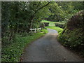 Rural lane with flood time ford