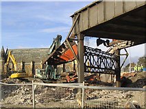 NT4936 : The demolition of Galashiels Station Bridge by Walter Baxter