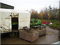 Batching potatoes in the yard at Starr Carr Farm