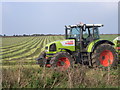 ST4756 : Tractor working near Tynings farm by steven ashman