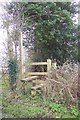 Footpath sign and stile