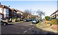 View up Lakenheath from Saxon Way, London N14